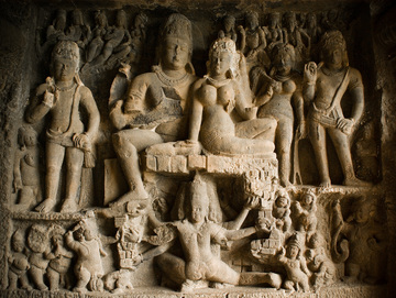 Image result for ellora ravana shaking the kailash